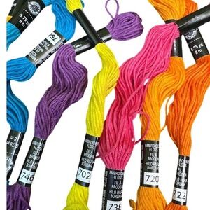 Loops & Threads Embroidery Floss Lot 100% Cotton Assorted Colors 8.75yd 8m